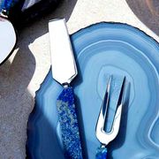 agate coaster and cheese knives agate coaster and cheese knives